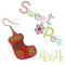 Christmas stocking FSL earrings - Sweet Pea