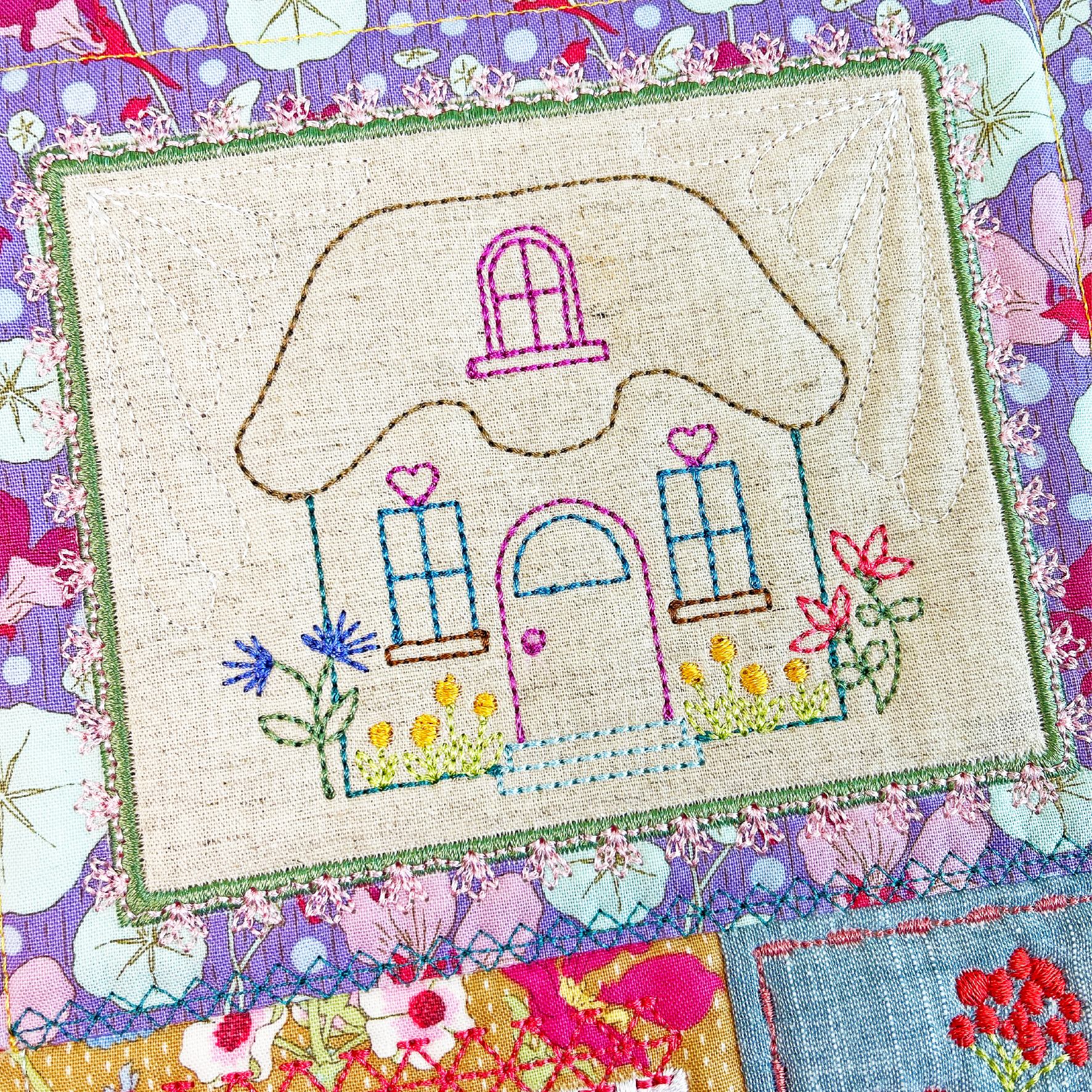 BOM Treasured Notions Quilt - Block 9 In the hoop machine embroidery designs