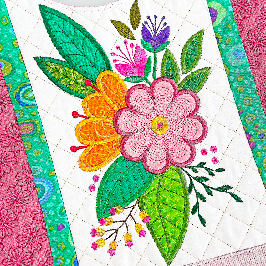 Bloom Bag 5x7 6x10 7x12 In the hoop machine embroidery designs