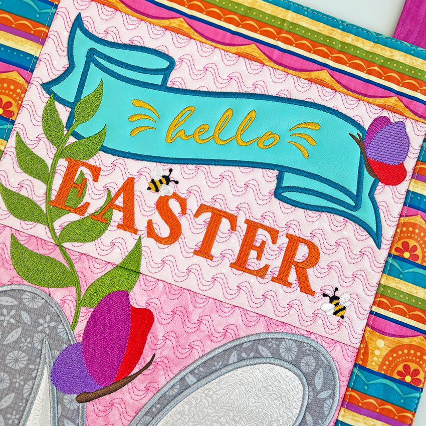 Hello Easter Hanger 5x7 6x10 7x12 In the hoop machine embroidery designs