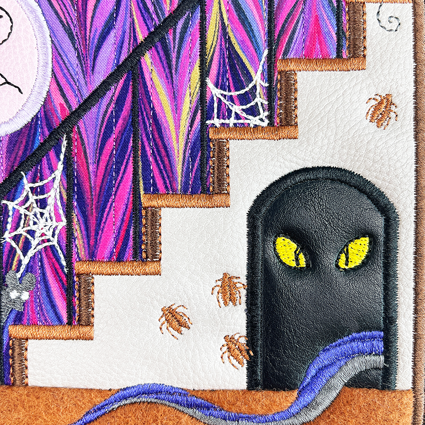 BOW Halloween Haunted House Quilt - Block 4 In the hoop machine embroidery designs