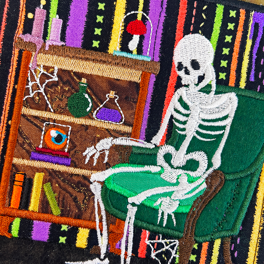 BOW Halloween Haunted House Quilt - Block 6 In the hoop machine embroidery designs