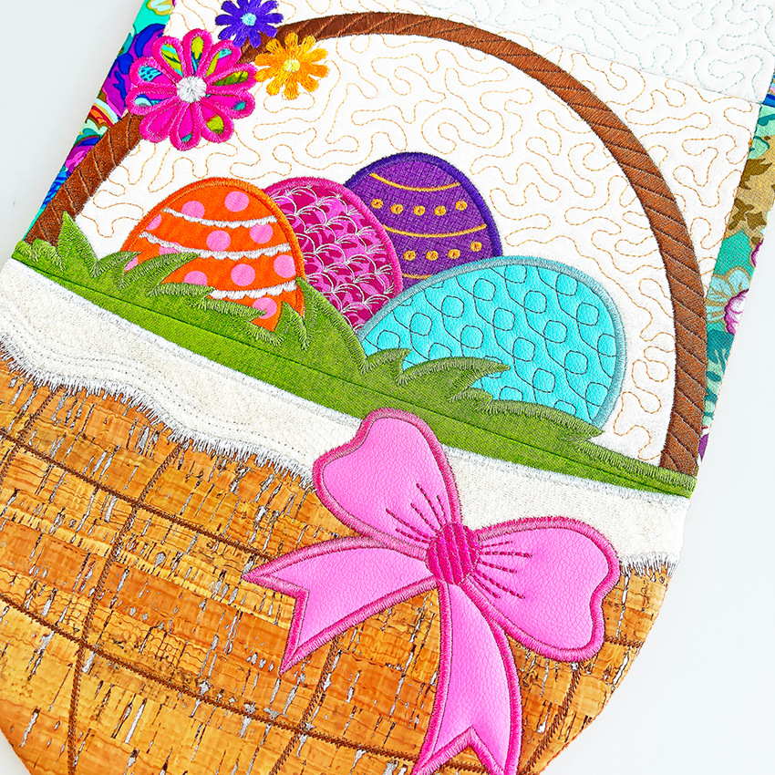 Easter Egg Basket Table Runner 5x7 6x10 7x12 In the hoop machine embroidery designs