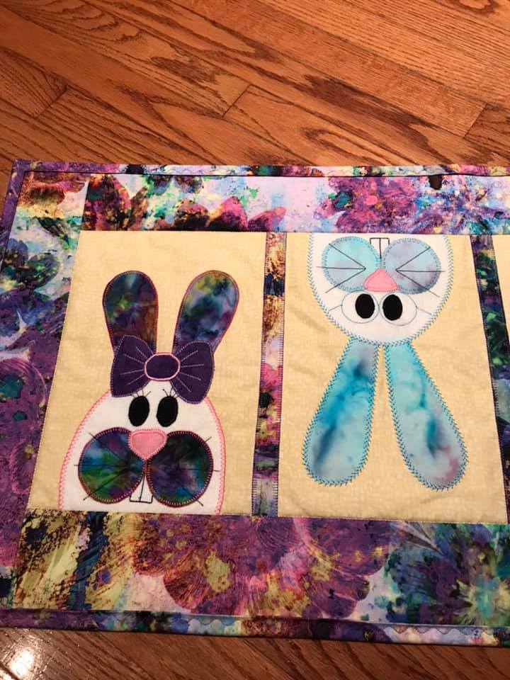 Wool Applique Pattern, Peeps and the Peeper, Wool Applique, Table Runner,  Easter Decor, Spring Decor, Nutmeg Hare, Bunny, PATTERN ONLY 