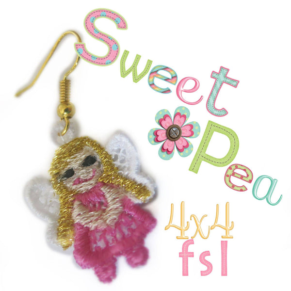 Fairy or Angel FSL earrings - Sweet Pea