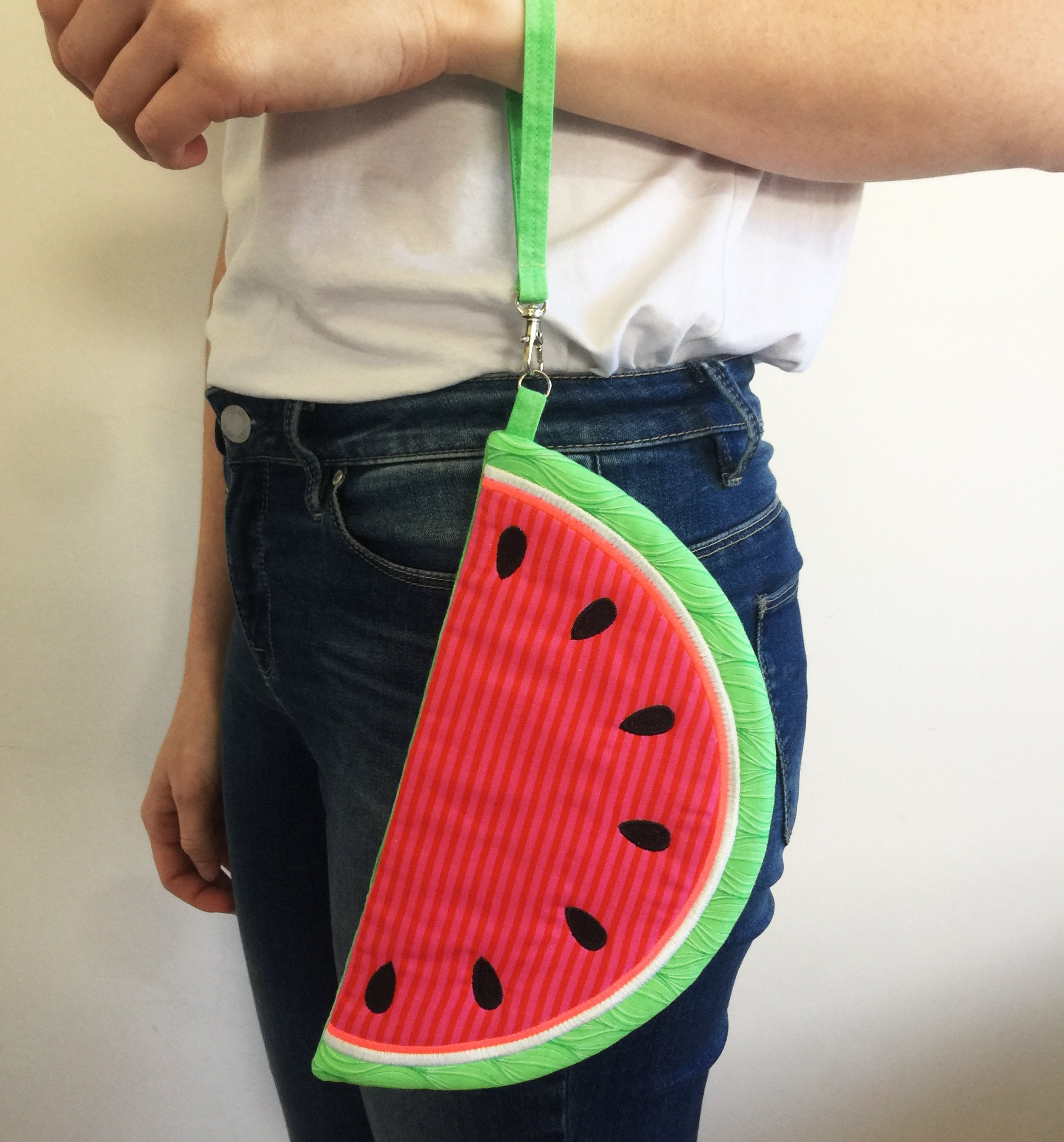 Watermelon Zippered Clutch Bag 5x7 6x10 7x12 - Sweet Pea Australia In the hoop machine embroidery designs. in the hoop project, in the hoop embroidery designs, craft in the hoop project, diy in the hoop project, diy craft in the hoop project, in the hoop embroidery patterns, design in the hoop patterns, embroidery designs for in the hoop embroidery projects, best in the hoop machine embroidery designs perfect for all hoops and embroidery machines