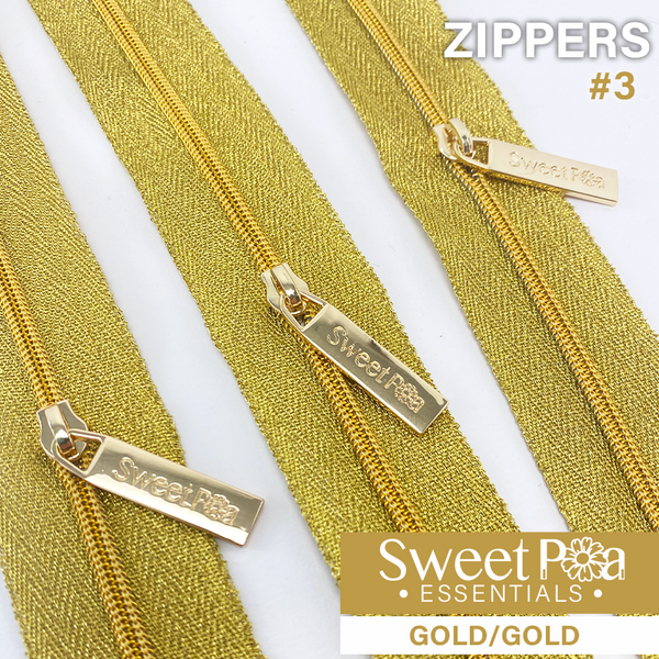 Sweet Pea #3 Zippers - GOLD/GOLD | Sweet Pea.