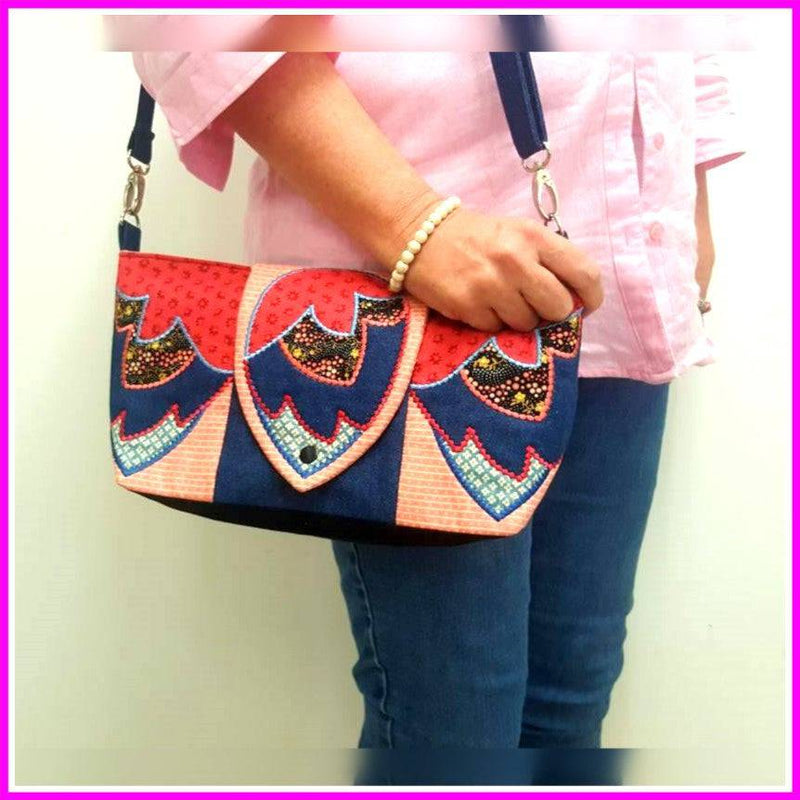 Embroidery Design ITH - Leaf Flap Bag