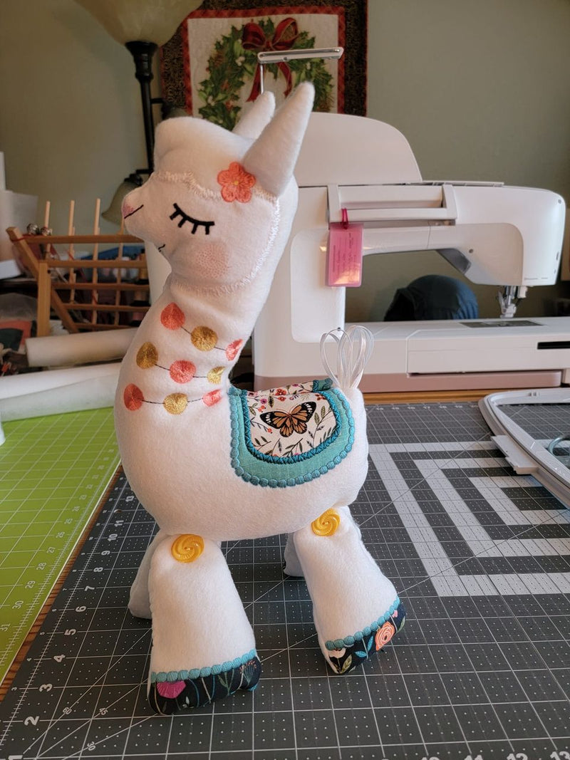 Lulu Llama Stuffed Toy 6x10 7x12 9.5x14 - Sweet Pea In The Hoop Machine Embroidery Design