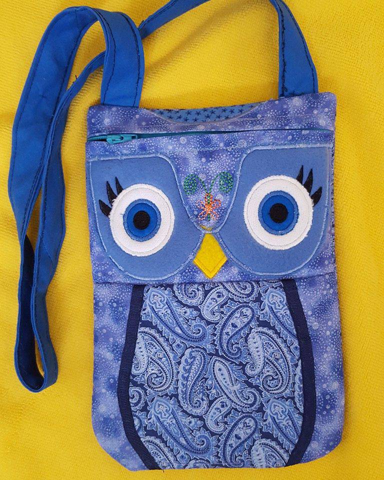 ITH Machine Embroidery Design - Owl Shoulder Bag