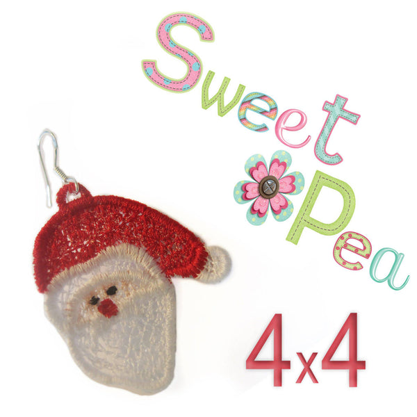 Santa Earrings Free Standing Lace (FSL) - Sweet Pea