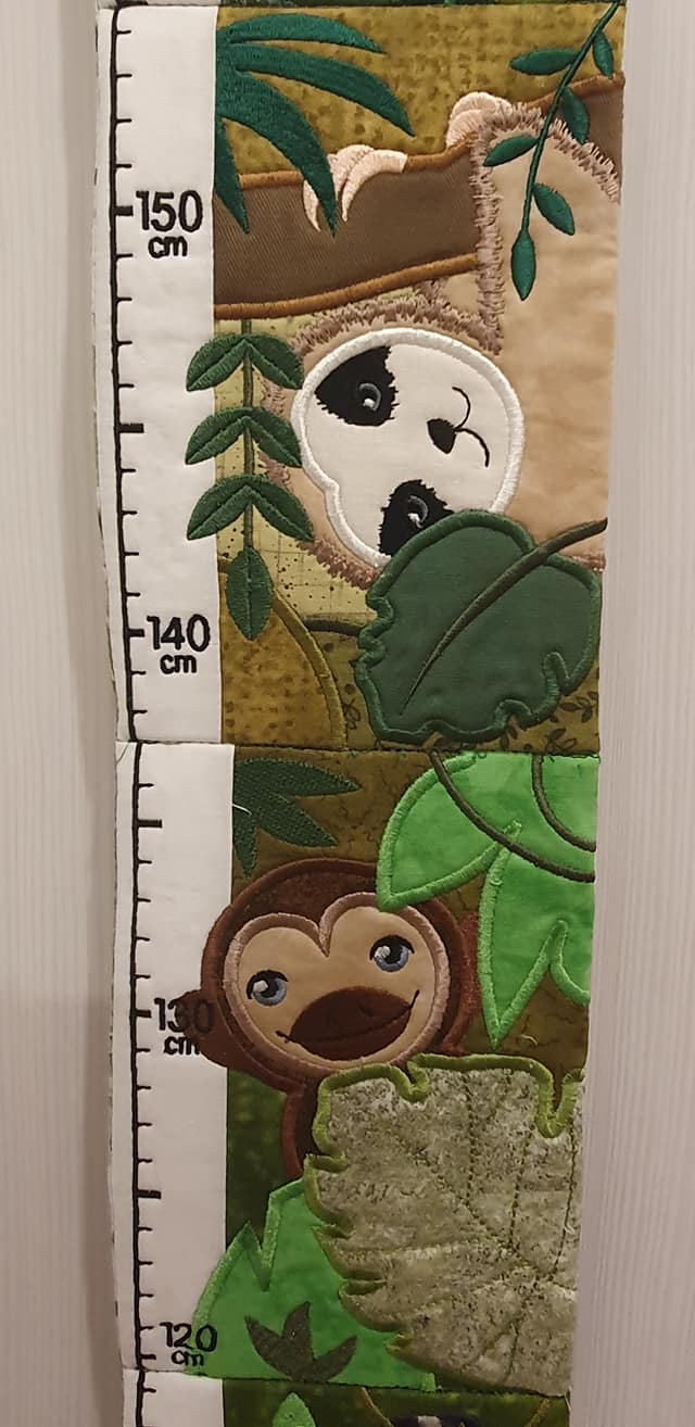 Jungle Growth Chart 5x7 - Sweet Pea In The Hoop Machine Embroidery Design