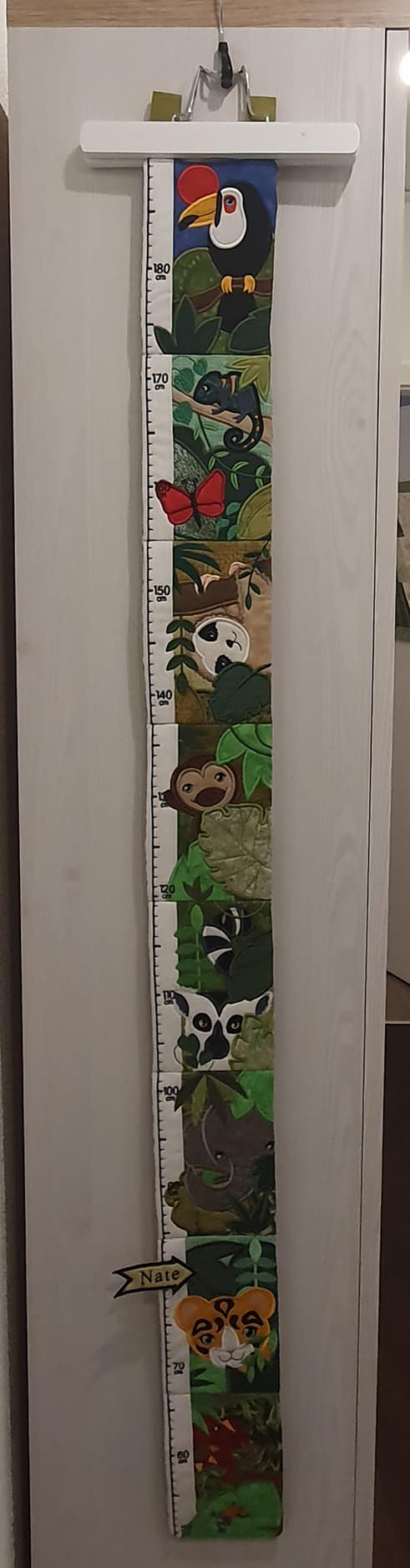 Jungle Growth Chart 5x7 - Sweet Pea In The Hoop Machine Embroidery Design