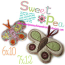 Zacca japanese butterfly oven mitt 7x12 and 6x10 machine embroidery design - Sweet Pea